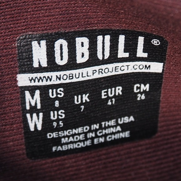 NOBULL Outwork High Top Leather Trainers Mens 8 Womens 9.5 Burgundy Perforated - Picture 10 of 11